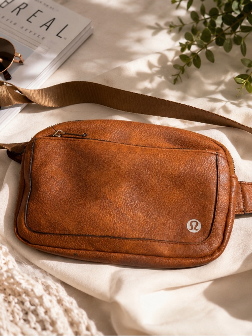 Lululemon Everywhere Belt Bag 1L Brown Vegan Leather Crossbody